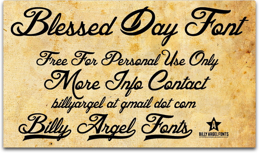 Billy Argel Blessed Day,婚庆专用字体